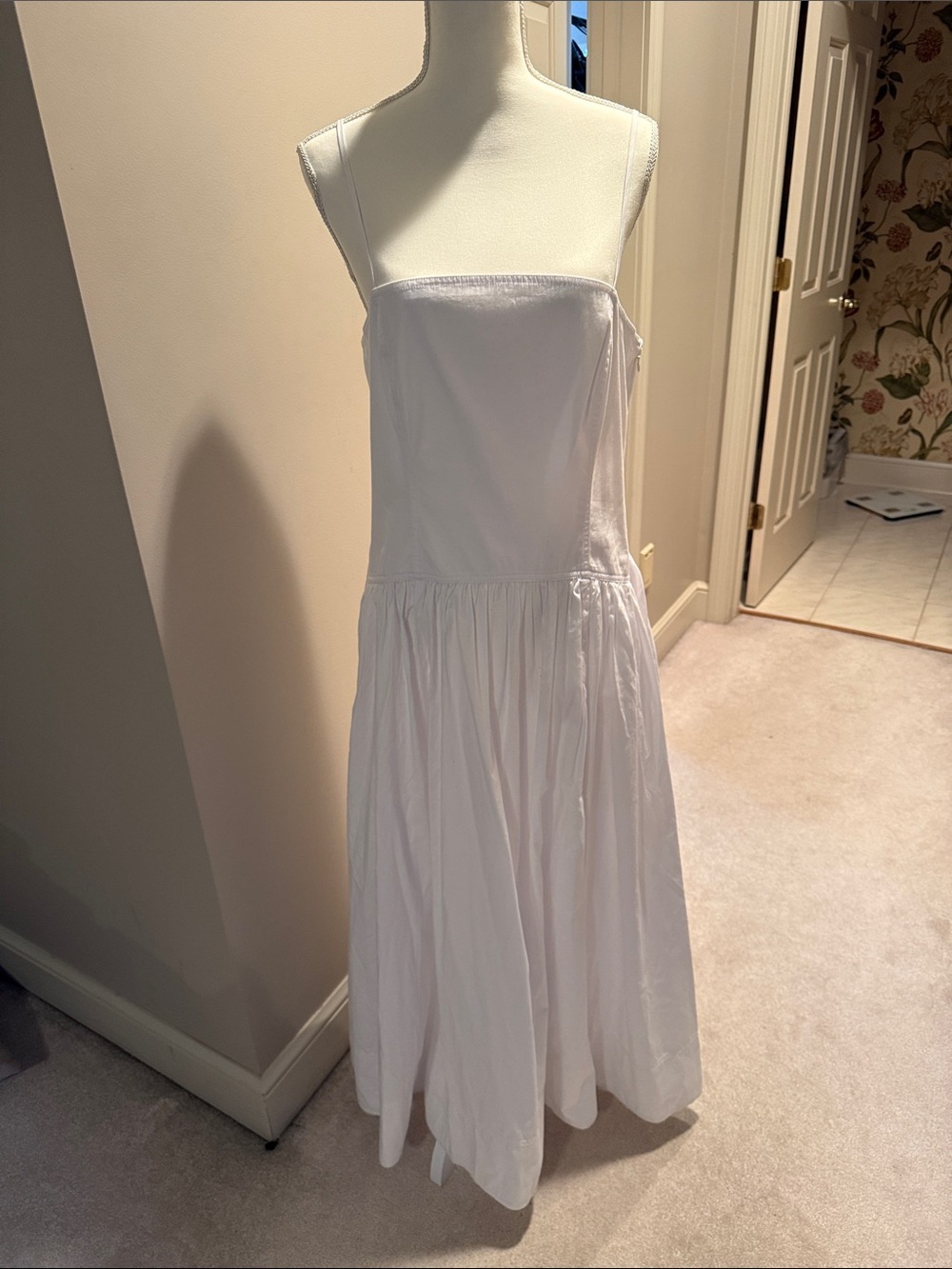 Madewell Classic White adjustable Strap Sundress - open back Women